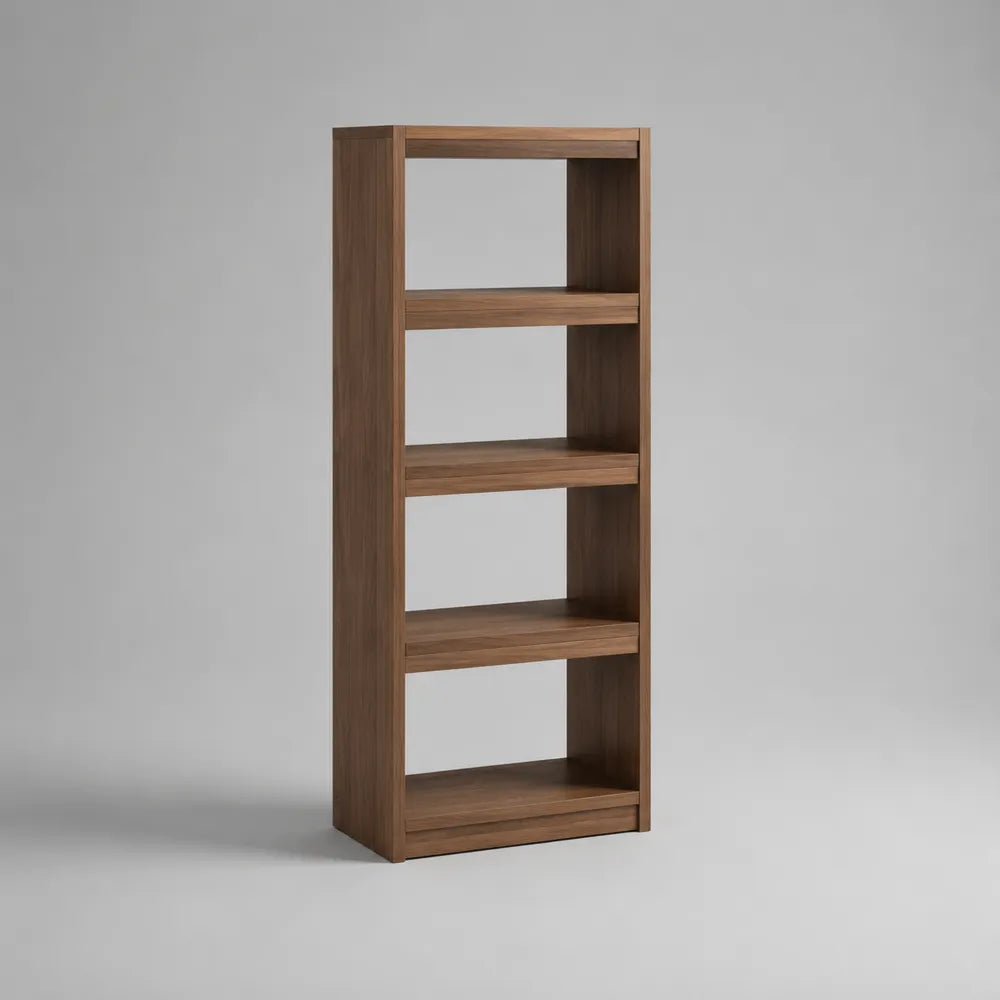 Libreria a giorno verticale in truciolare effetto rovere naturale a 4 ripiani 60x30x170 cm